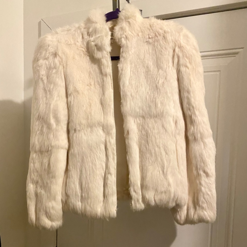 White Rabbit Fur Coat - Picture 3 of 3